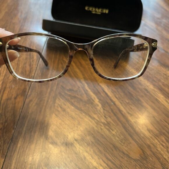 Coach Eyeglasses Frames Only HC 6065 5287 Confetti Light Brown 51 17 135 MM Case - Picture 7 of 9